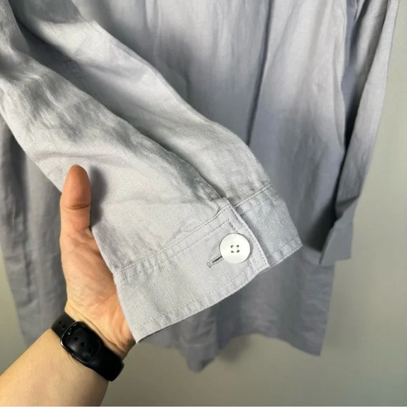 J.Jill Zinc Love Linen Oversized Button Down Tunic Shirt XL Tall - Picture 5 of 6